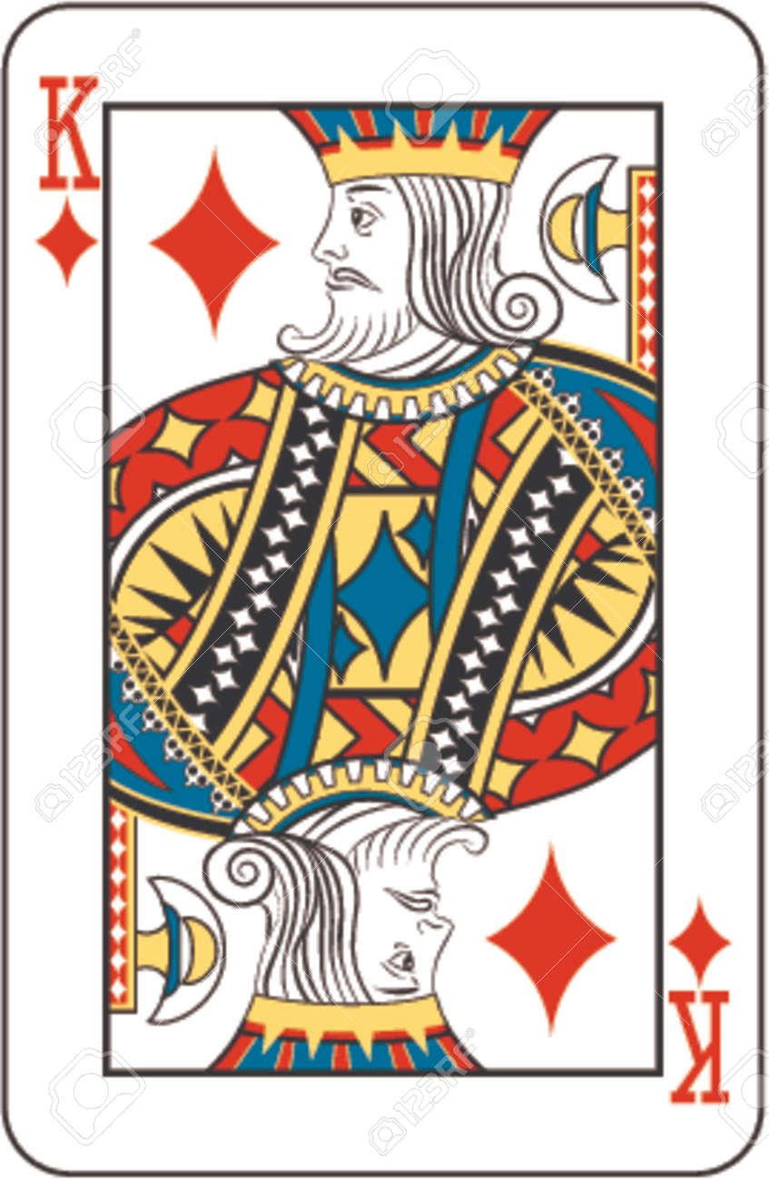 トランプのデッキからダイヤのキング のイラスト素材 ベクタ Image