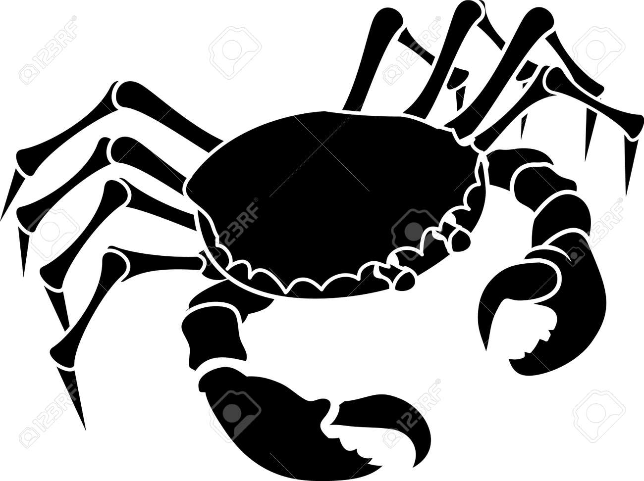 Crab Monochrome Vector Illustration Of A Stylised Crab Royalty Free Cliparts Vectors And Stock Illustration Image