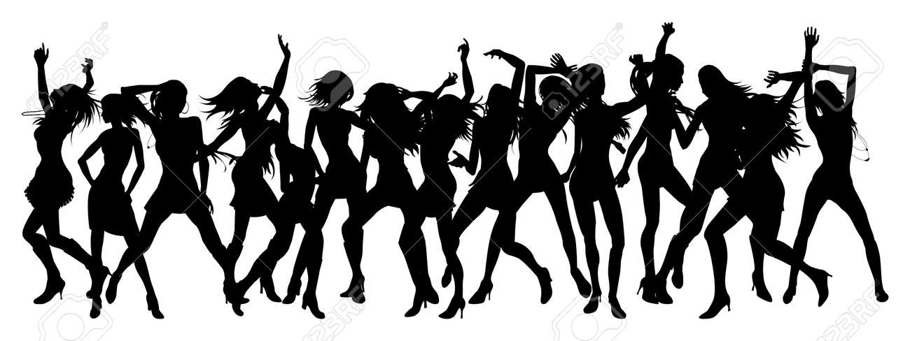 Silhouetten Der Sexy Schone Frauen Tanzen Lizenzfrei Nutzbare Vektorgrafiken Clip Arts Illustrationen Image