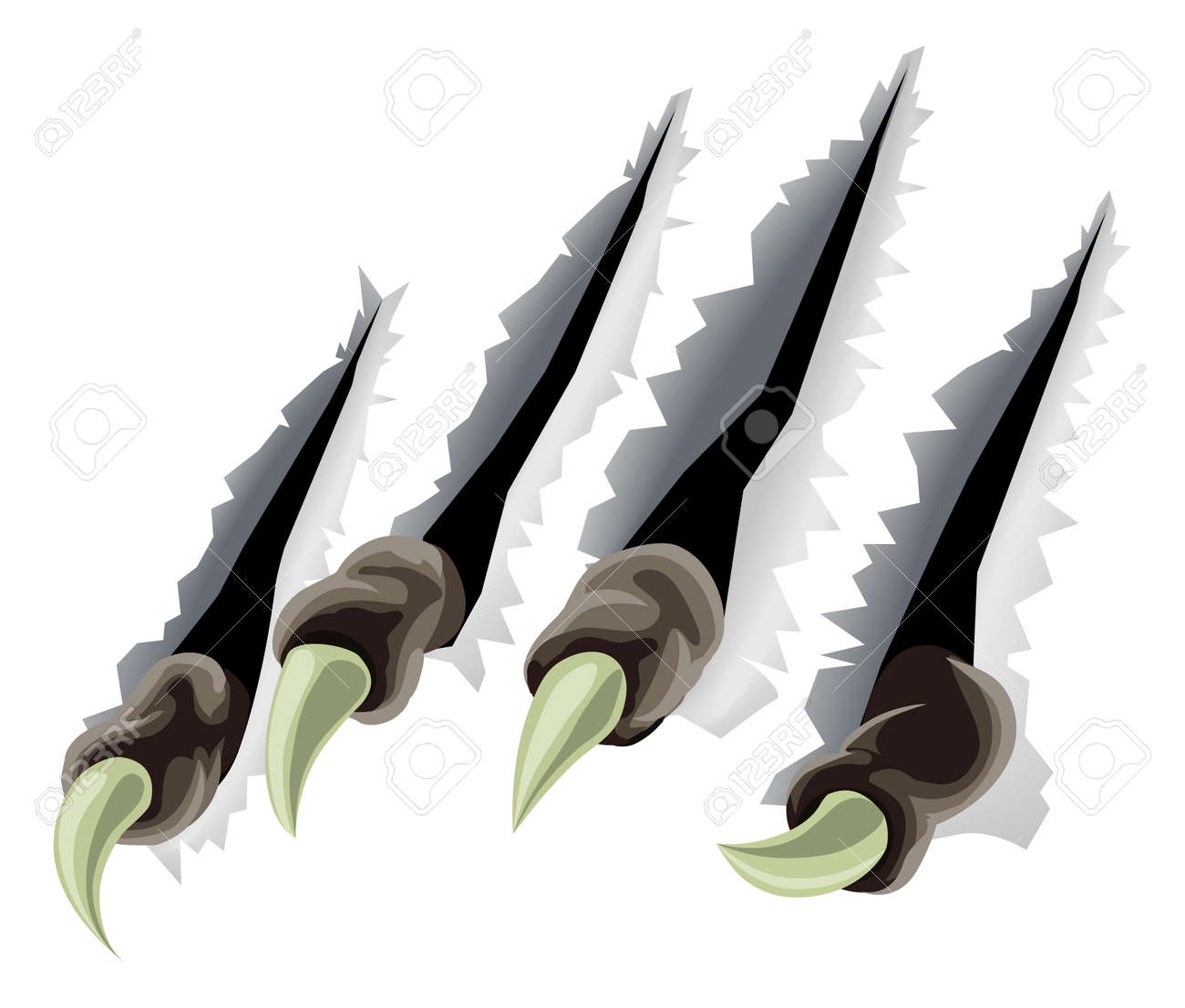 スラッシュまたは涙を作る背景を引き裂く恐ろしい生き物の爪 のイラスト素材 ベクタ Image 10358593