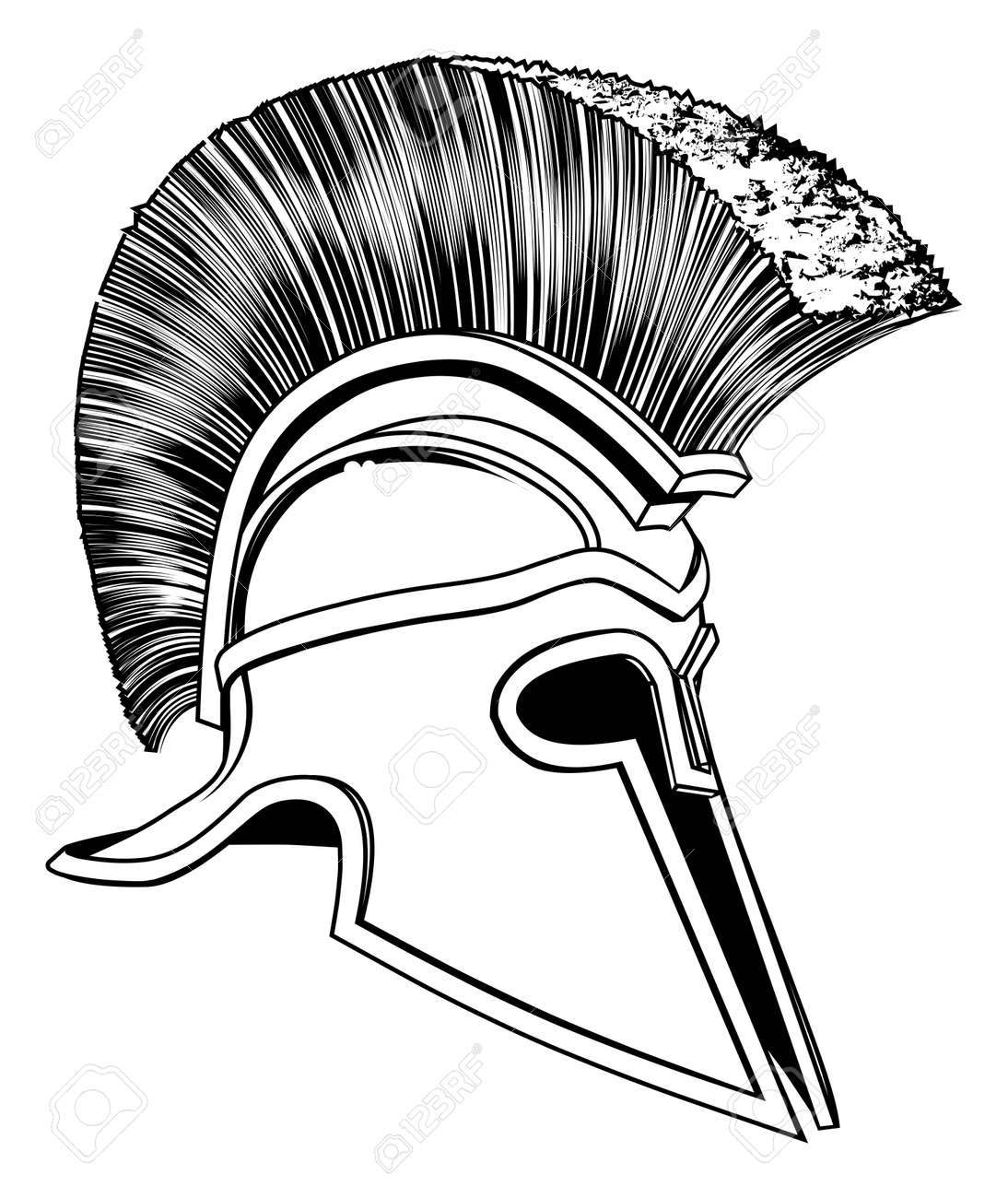 graphic of a bronze trojan helmet spartan helmet roman helmet