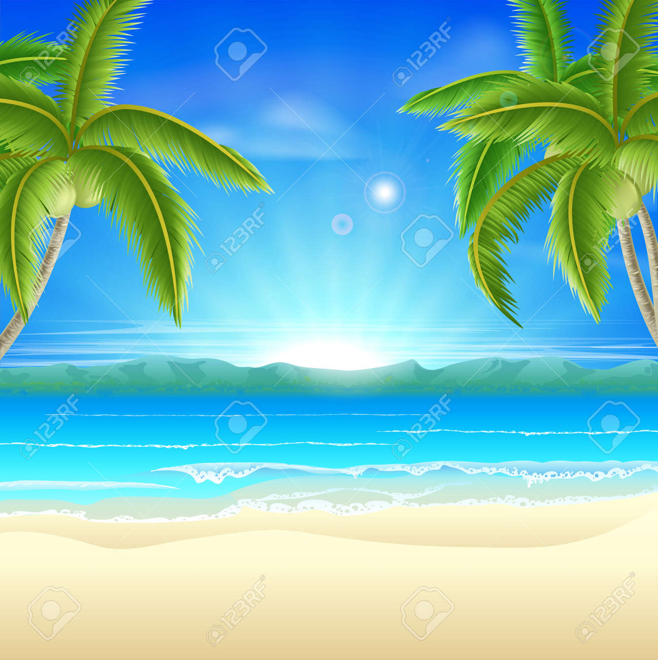 Vacances Dété Plage Arrière Plan Dune Belle Plage De Sable été De Cocotiers Cadrage De Limage