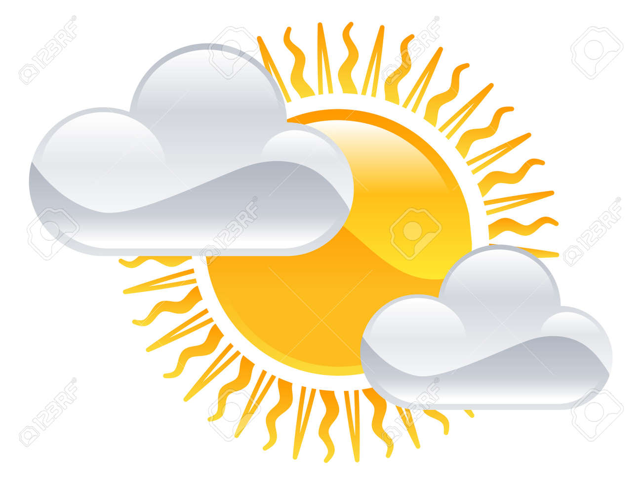 Weather Icon Clipart Sun And Clouds Illustration Royalty Free Cliparts Vectors And Stock Illustration Image