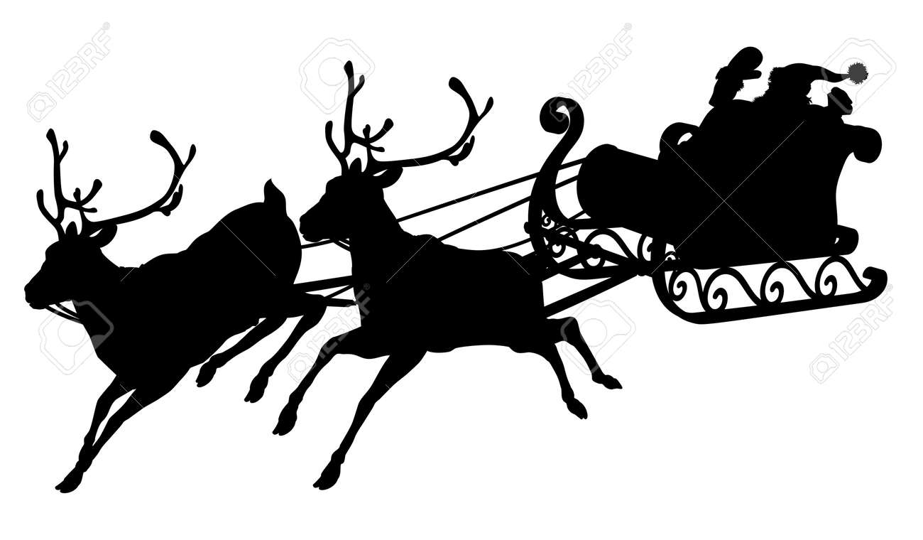 santas sleigh reindeer