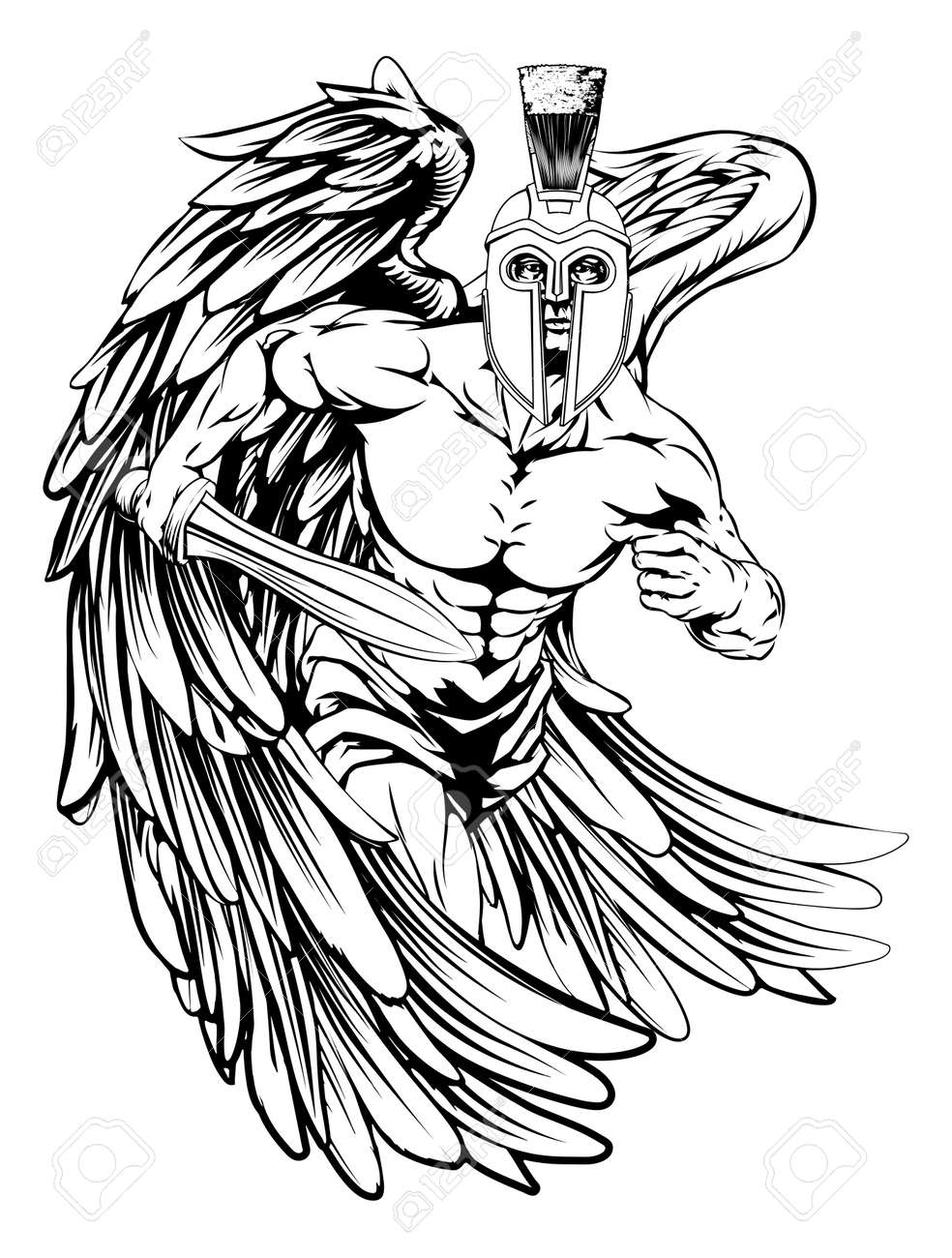 427 angel warrior stock vector illustration and royalty free angel