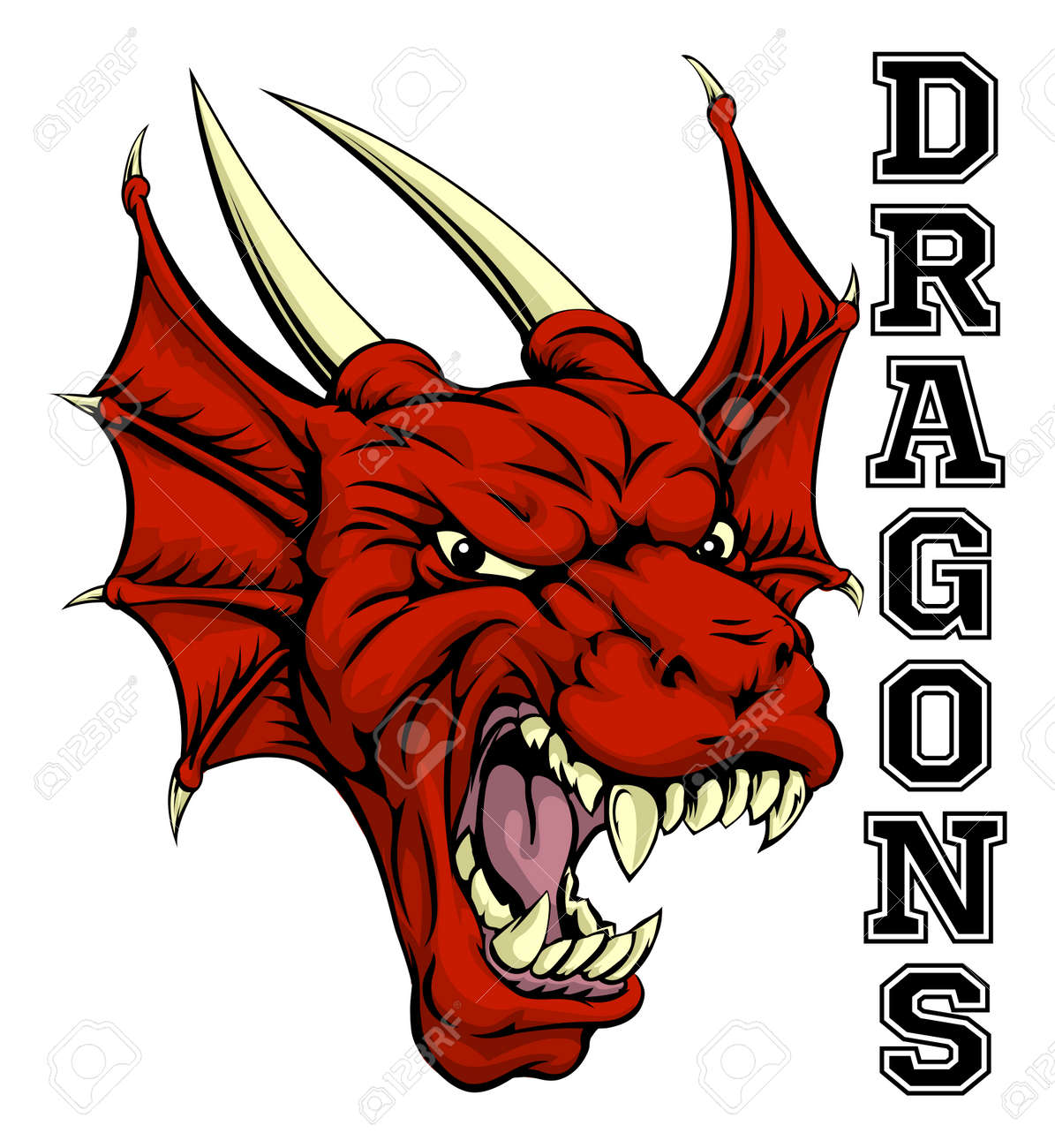 漫画赤竜のイラスト スポーツ本文ドラゴンズ チーム マスコット のイラスト素材 ベクタ Image