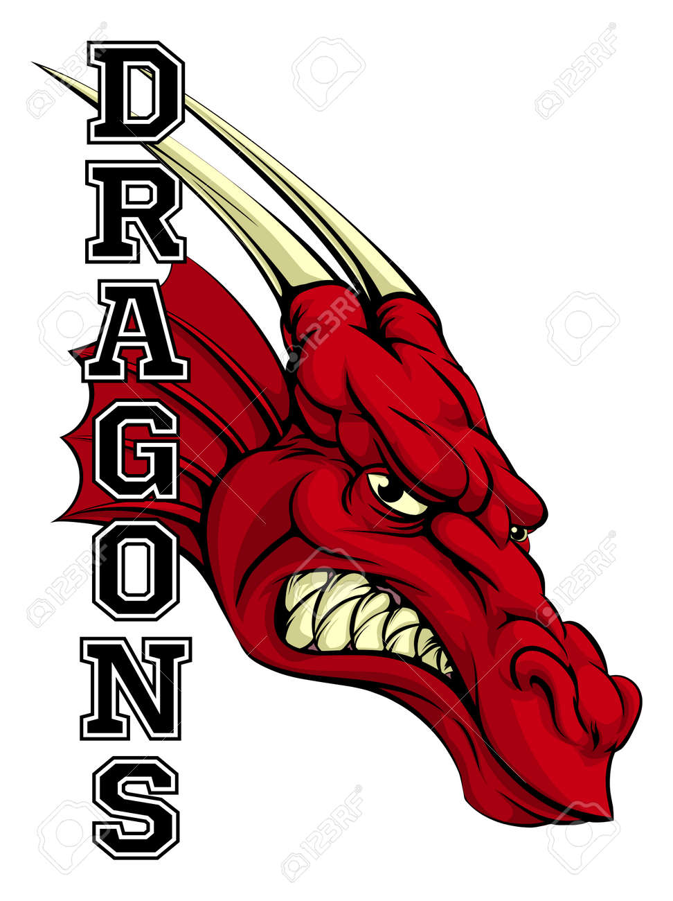 漫画赤竜のイラスト スポーツ本文ドラゴンズ チーム マスコット のイラスト素材 ベクタ Image