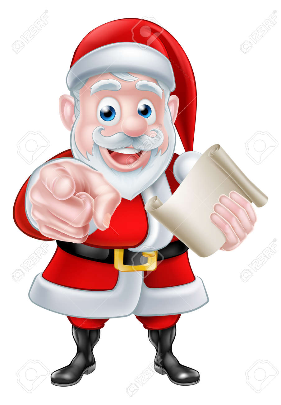 Sankt Will Oder Braucht Man Weihnachten Illustration Von Glucklich Cartoon Weihnachtsmann Zeigt Auf Den Betrachter Konnte Fur Die Hilfe Bei Weihnachtsaktion Oder Weihnachtsveranstaltung Fragen Lizenzfrei Nutzbare Vektorgrafiken Clip Arts