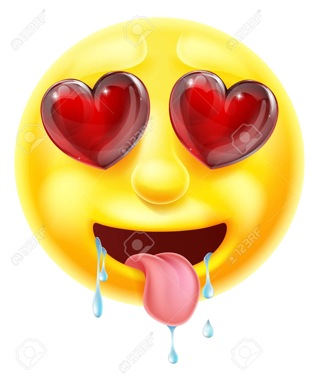 Eine Karikatur Emoji Emoticon Smiley Zeichen In Der Liebe Oder Lustern Nach Etwas Mit Herzen Fur Augen Sabbern Lizenzfrei Nutzbare Vektorgrafiken Clip Arts Illustrationen Image 50115835
