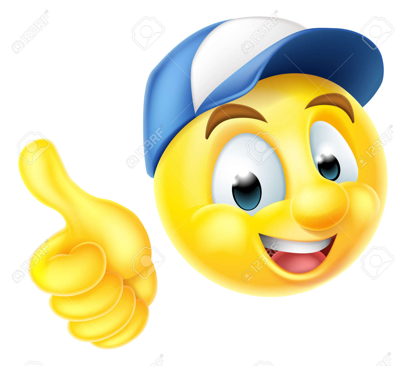 cartoon emoji emoticon smiley face character wearing a workers