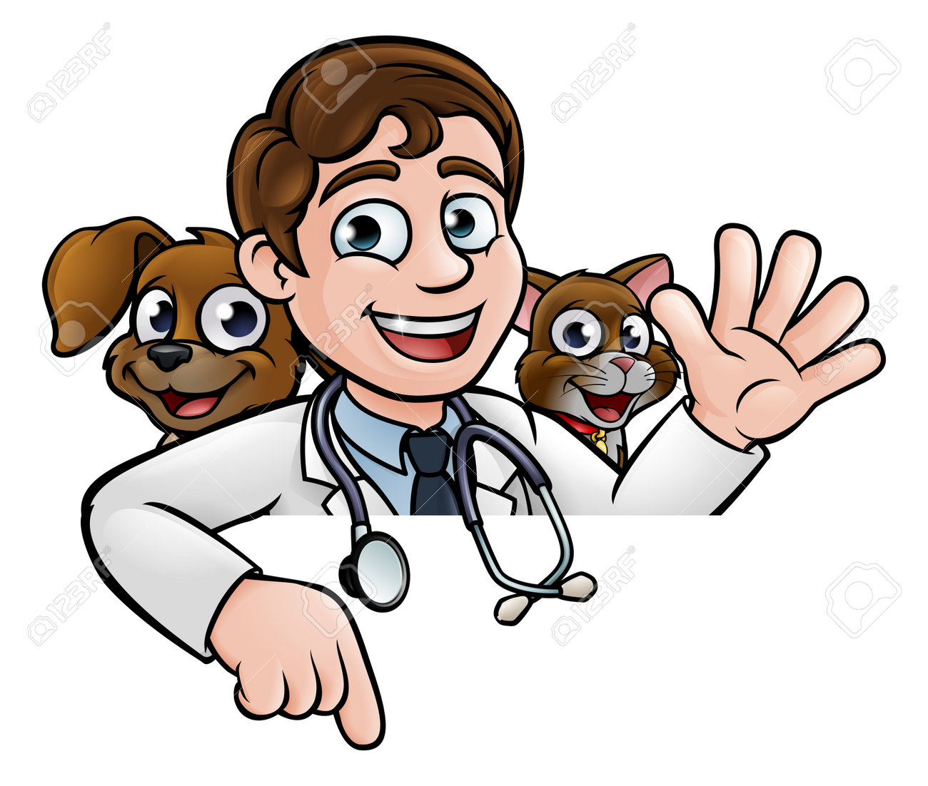a cartoon vet character