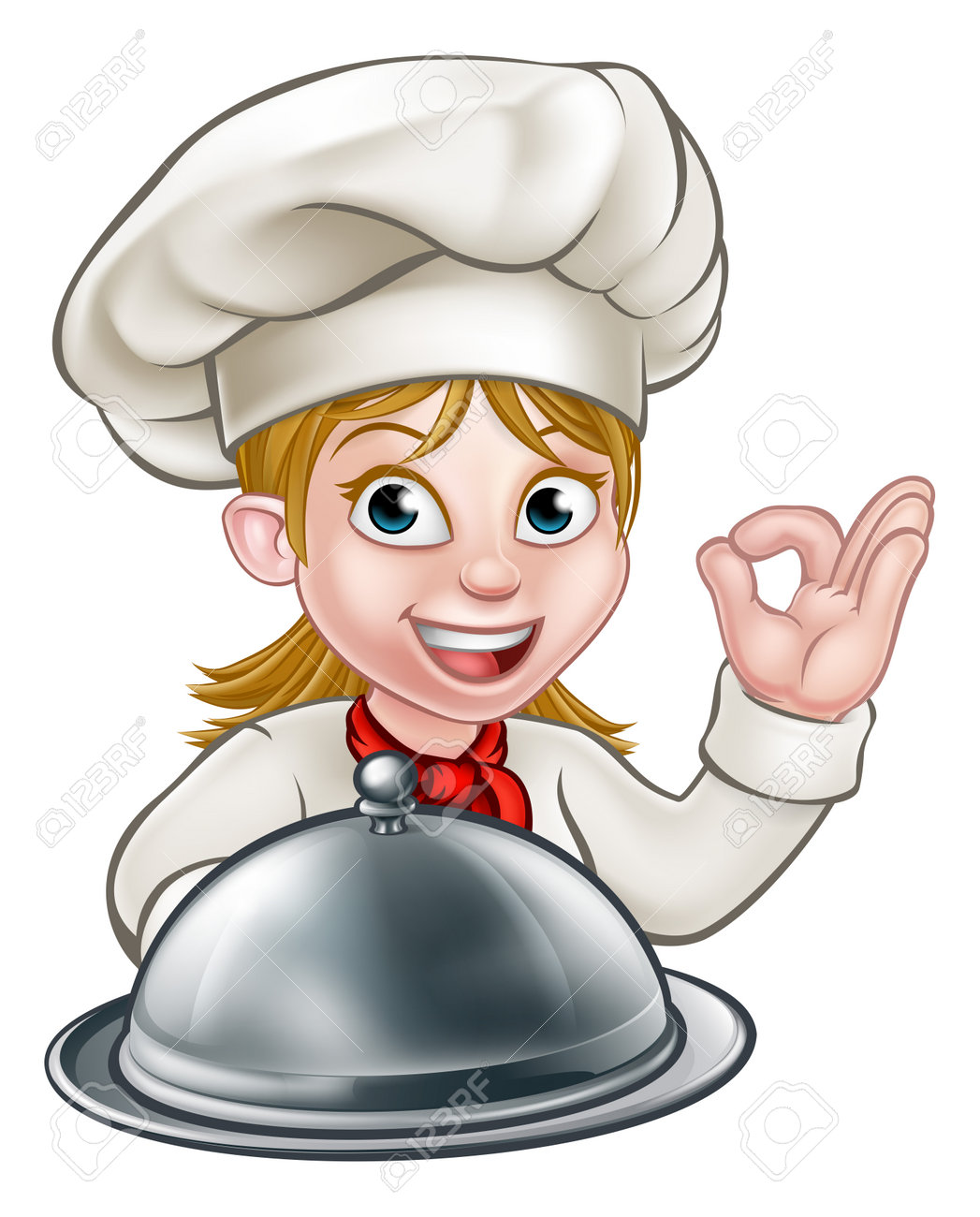cartoon woman chef or