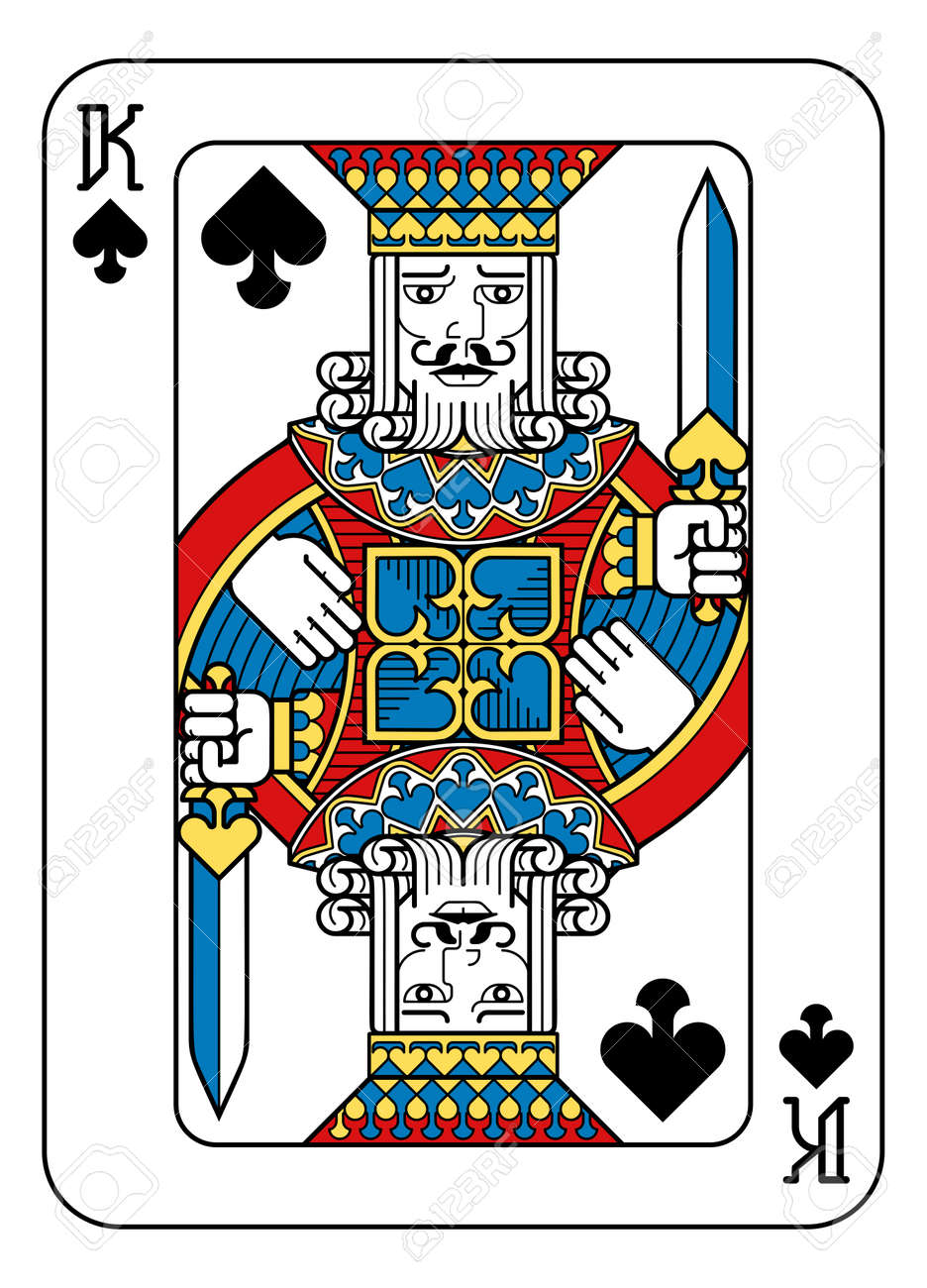 A Playing Card King Of Spades In Yellow, Red, Blue And Black From A New  Modern Original Complete Full Deck Design. Standard Poker Size. Royalty  Free SVG, Cliparts, Vectors, and Stock Illustration., image size:936x1300