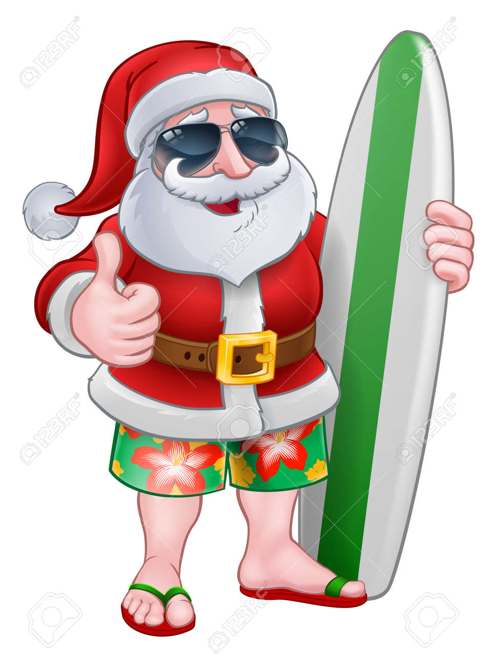 santa wearing sunglasses