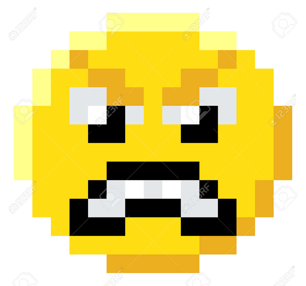 emoticon face pixel art 8 bit video game icon royalty free cliparts vectors and stock illustration image 127564117 2