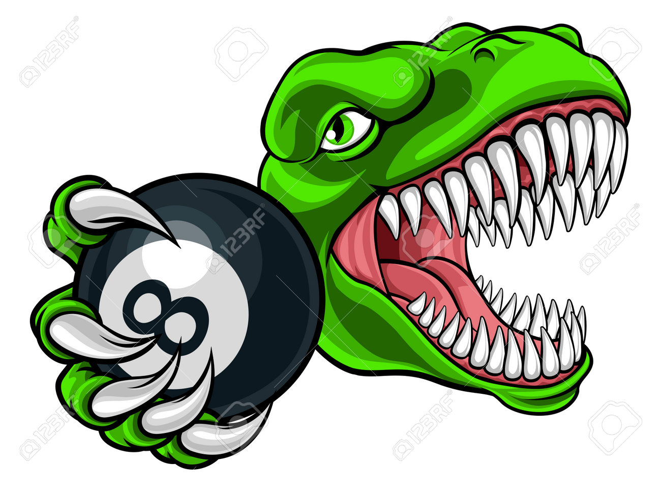 Dinosaur Angry Pool Ball Billiards Mascot Cartoon Royalty Free SVG, Cliparts,  Vectors, and Stock Illustration. Image 198224609., image size:1300x967