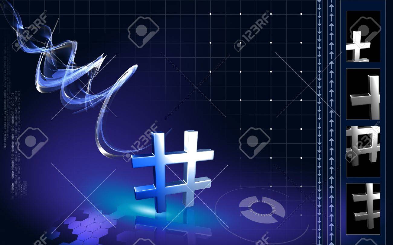 ハッシュ キーのデジタル イラストに色の背景で署名します。の写真素材・画像素材 Image 13083456