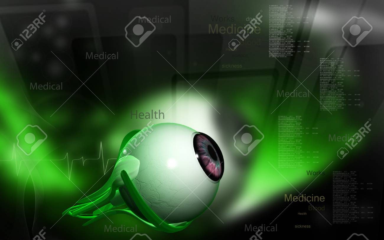 Digital illustration of eye in colour background - 52107468 Digital illustration of eye in colour background - 52107468