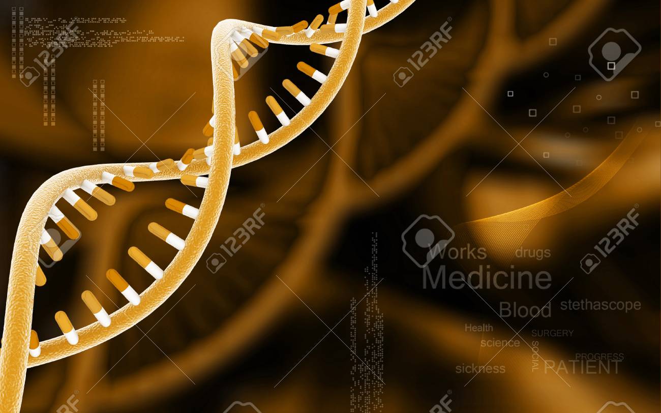 Digital illustration DNA structure in colour background - 52506670 Digital illustration DNA structure in colour background - 52506670