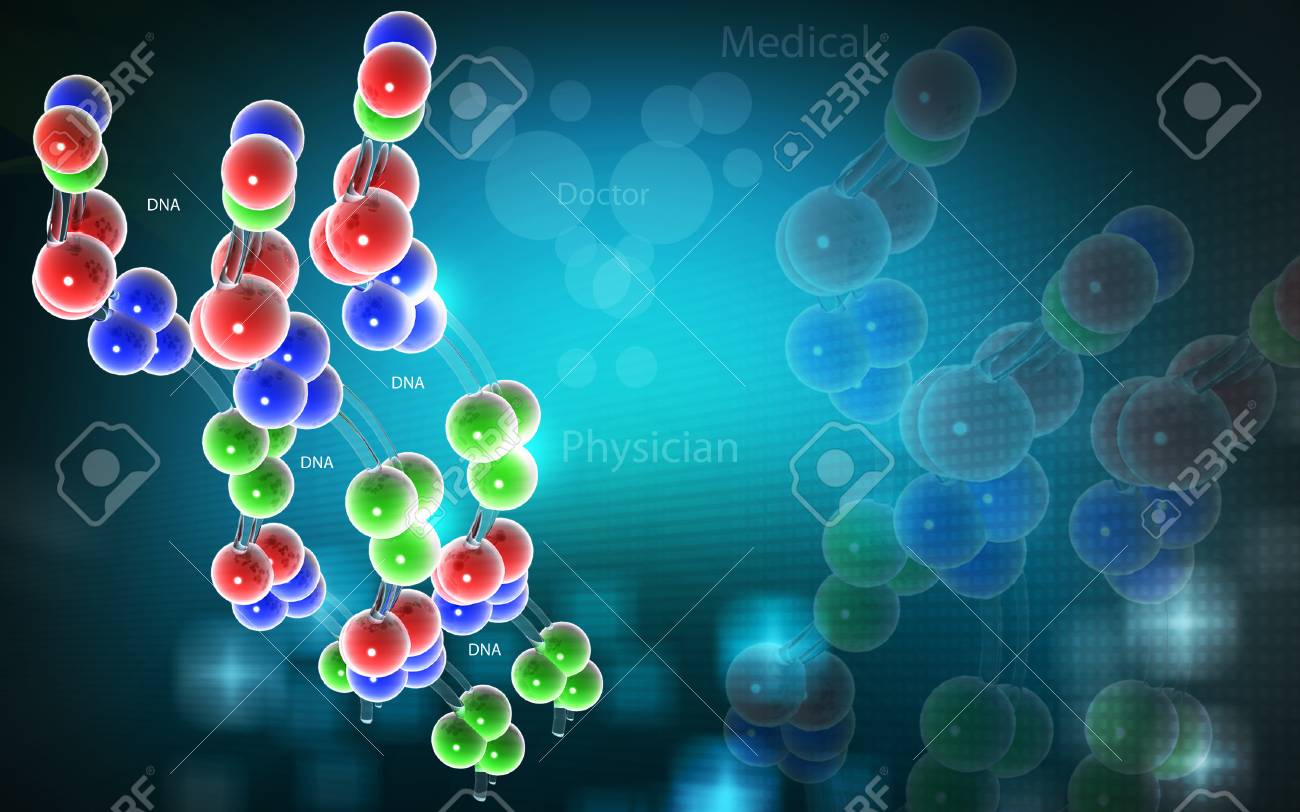 Digital illustration DNA structure in colour background - 52506729 Digital illustration DNA structure in colour background - 52506729