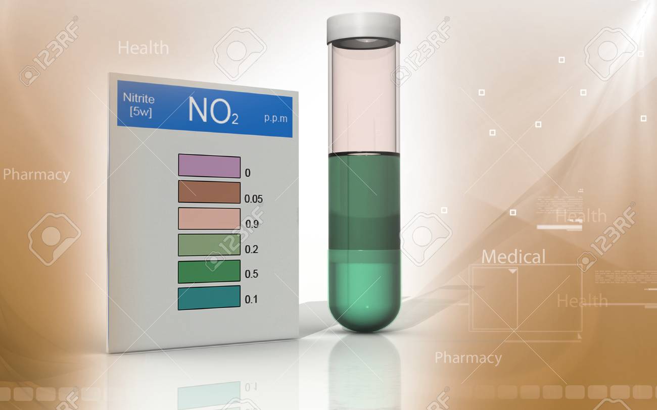Digital illustration of nitrite test in colour background - 53266190 Digital illustration of nitrite test in colour background - 53266190