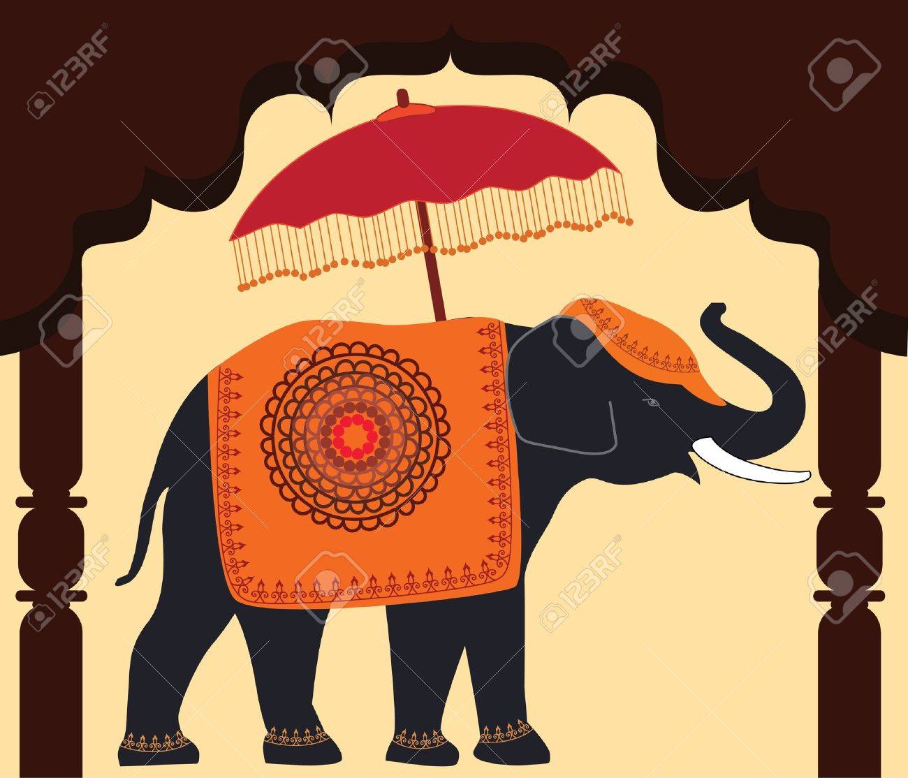 Decorated Indian Elephant Royalty Free Cliparts Vectors And Stock Illustration Image