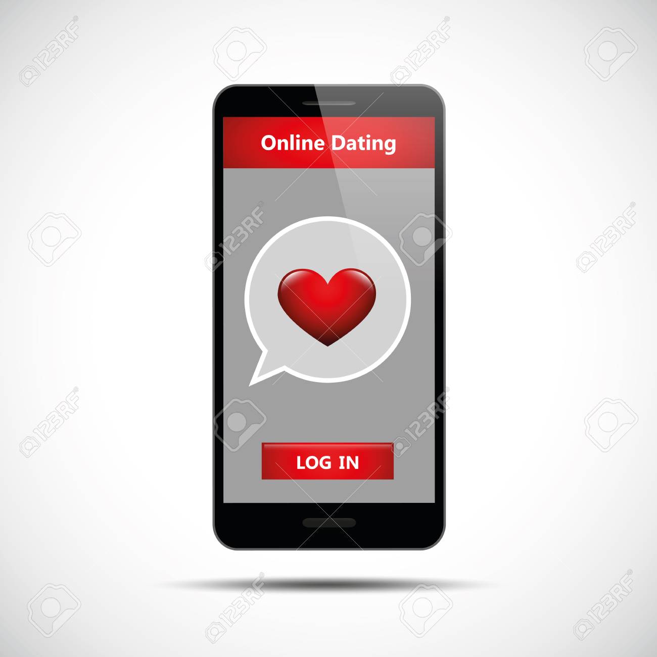 online dating app concept black smartphone vector illustration eps10
