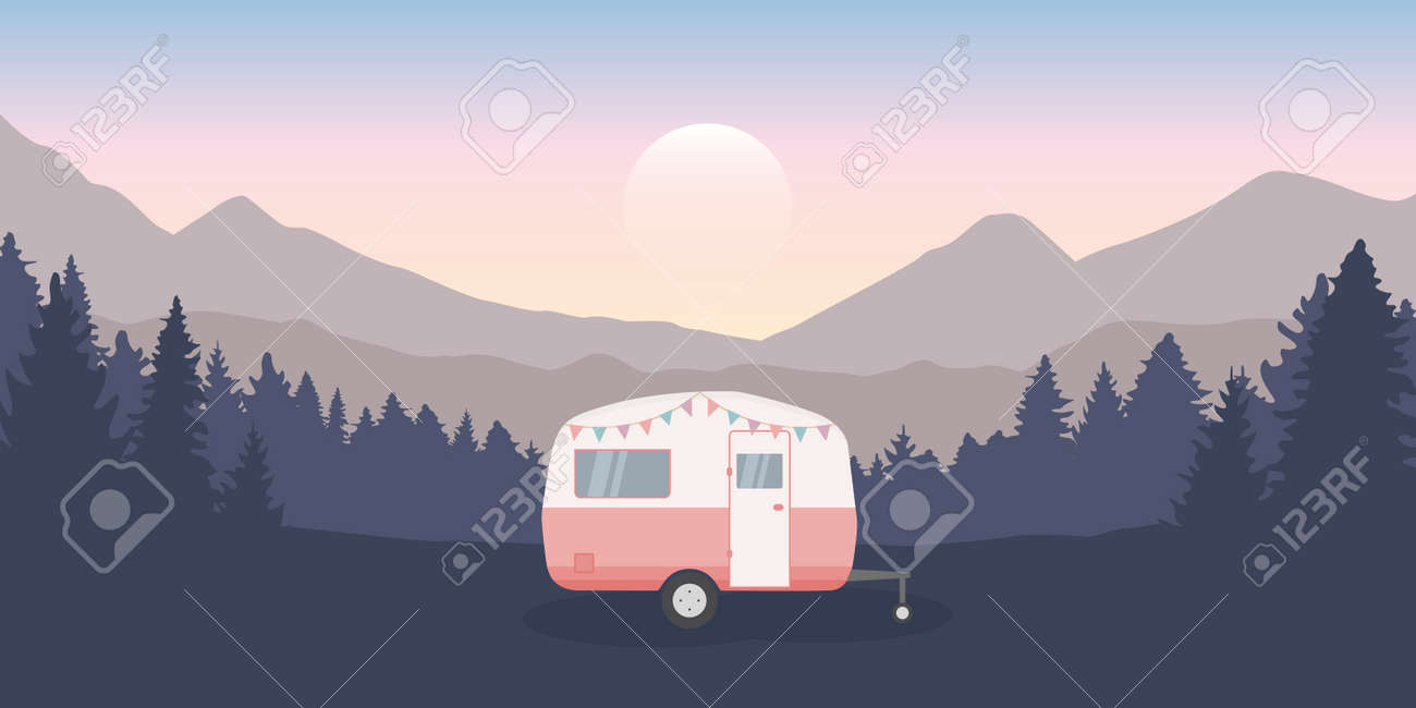wanderlust camping adventure in the wilderness with camper - 169841379 wanderlust camping adventure in the wilderness with camper - 169841379