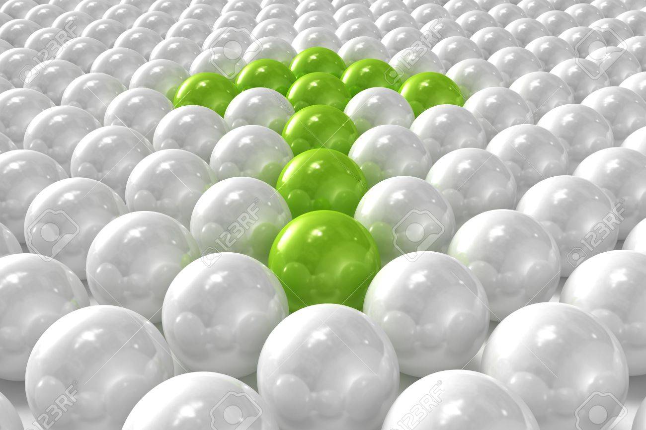 矢印を成形緑色のものと白い 3 D ボール の写真素材 画像素材 Image