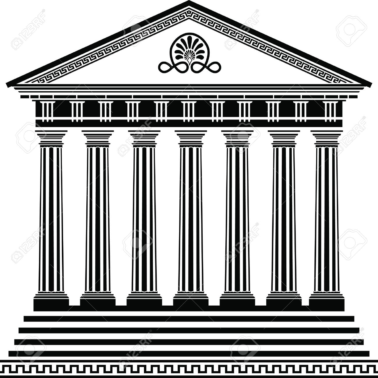 Deuxième Variante De Temple Grec Gabarit Clip Art Libres De Droits, Svg,  Vecteurs Et Illustration. Image 8868990