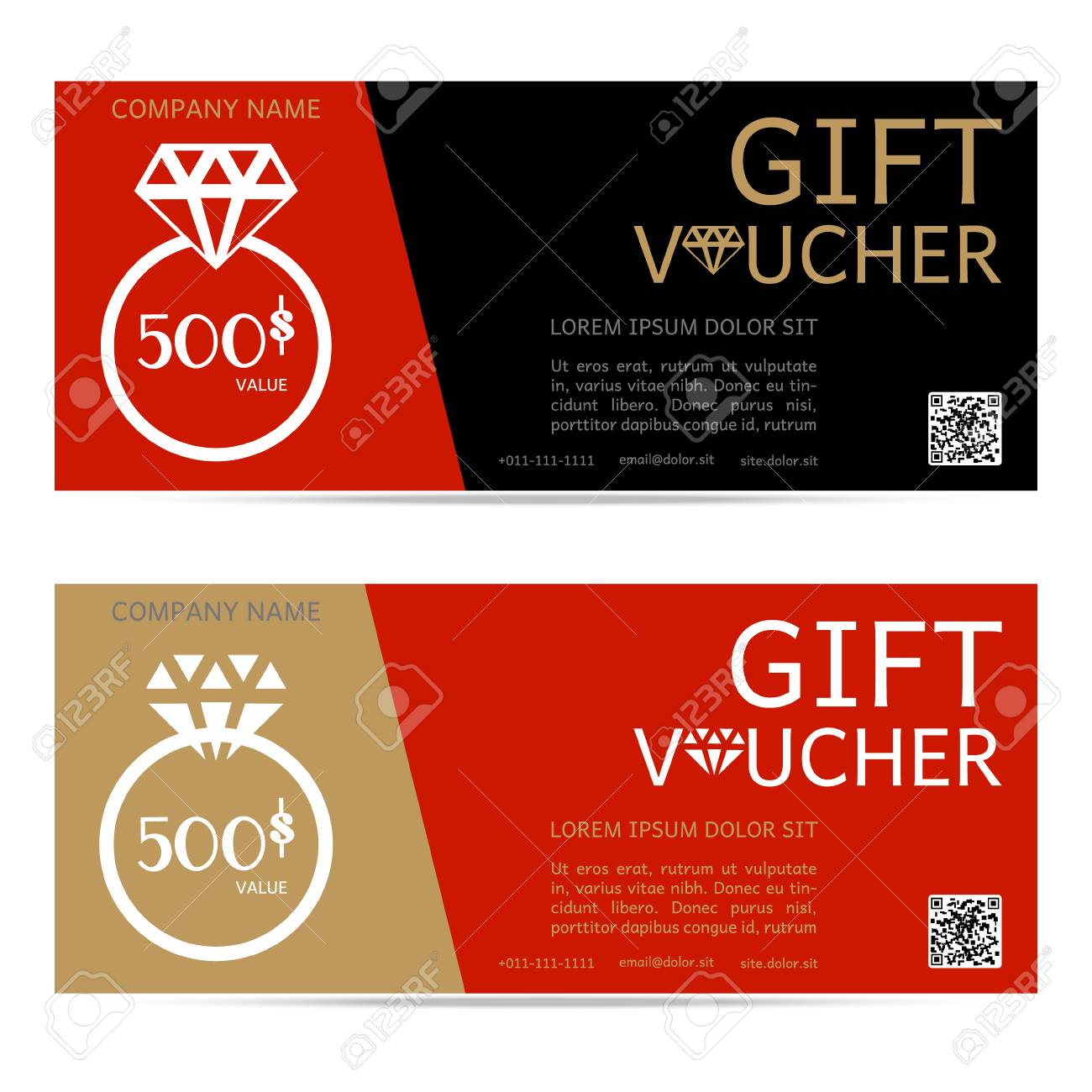 gift voucher valentine s day diamond ring illustration coupon
