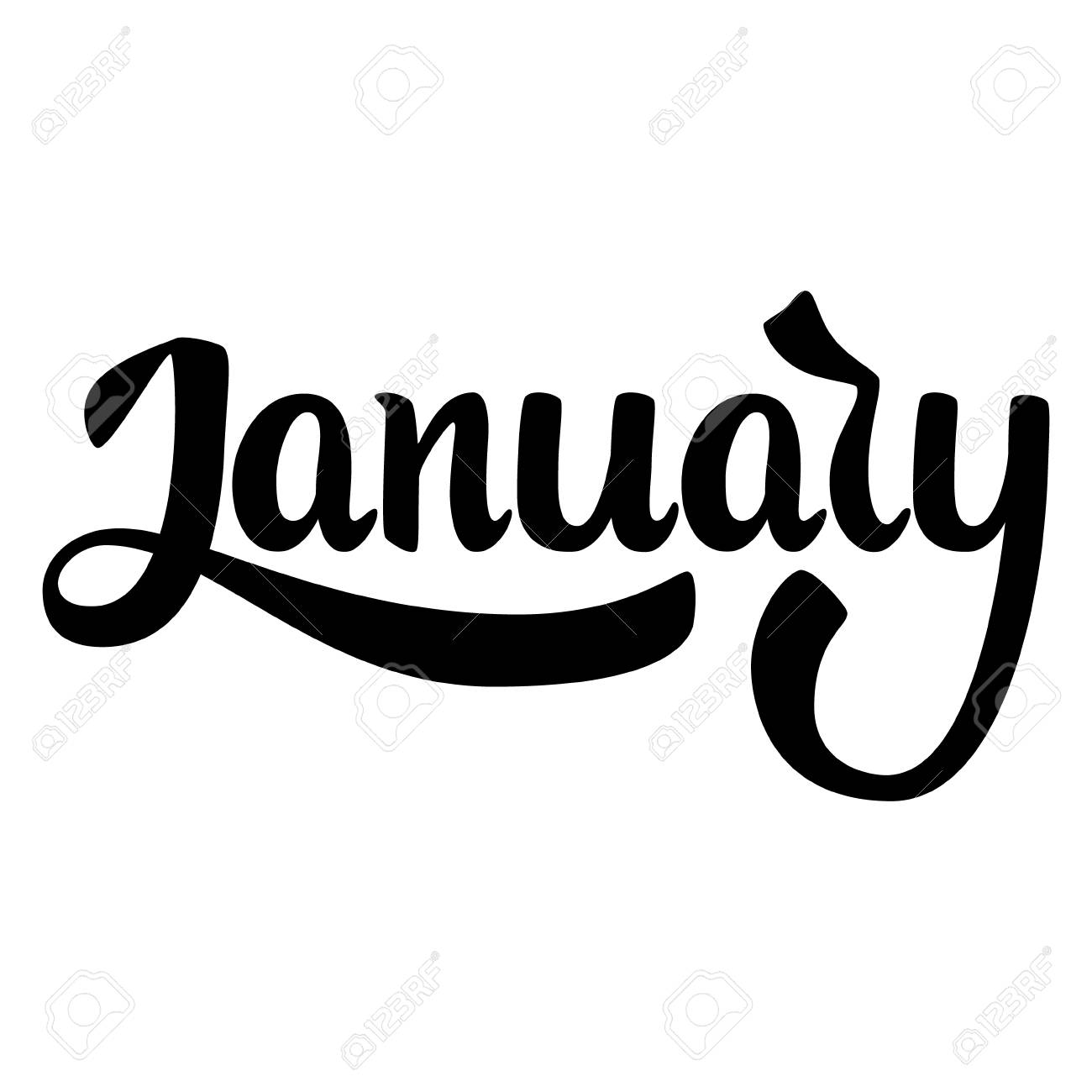 January Name Of The Month Handwritten Lettering Text Modern Royalty Free Cliparts Vectors And Stock Illustration Image 110179506 january name of the month handwritten lettering text modern