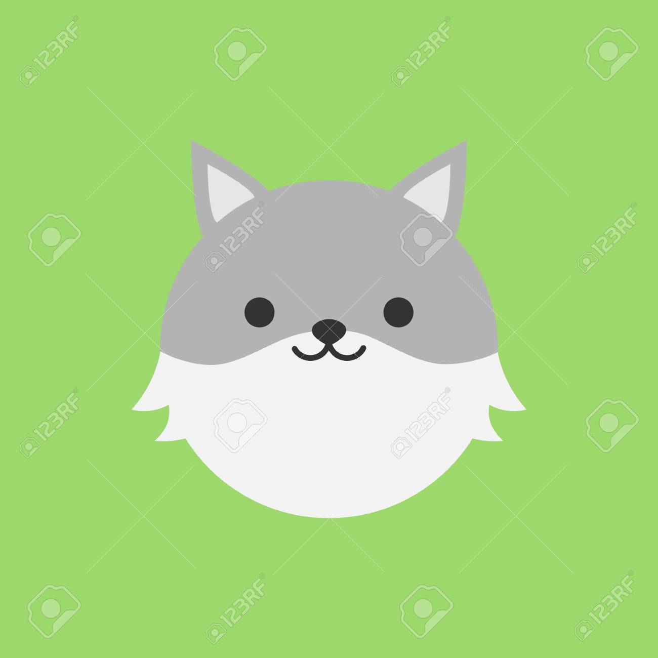 Cute Wolf Round Vector Graphic Icon Wolf Animal Head Face Illustration Royalty Free Cliparts Vectors And Stock Illustration Image