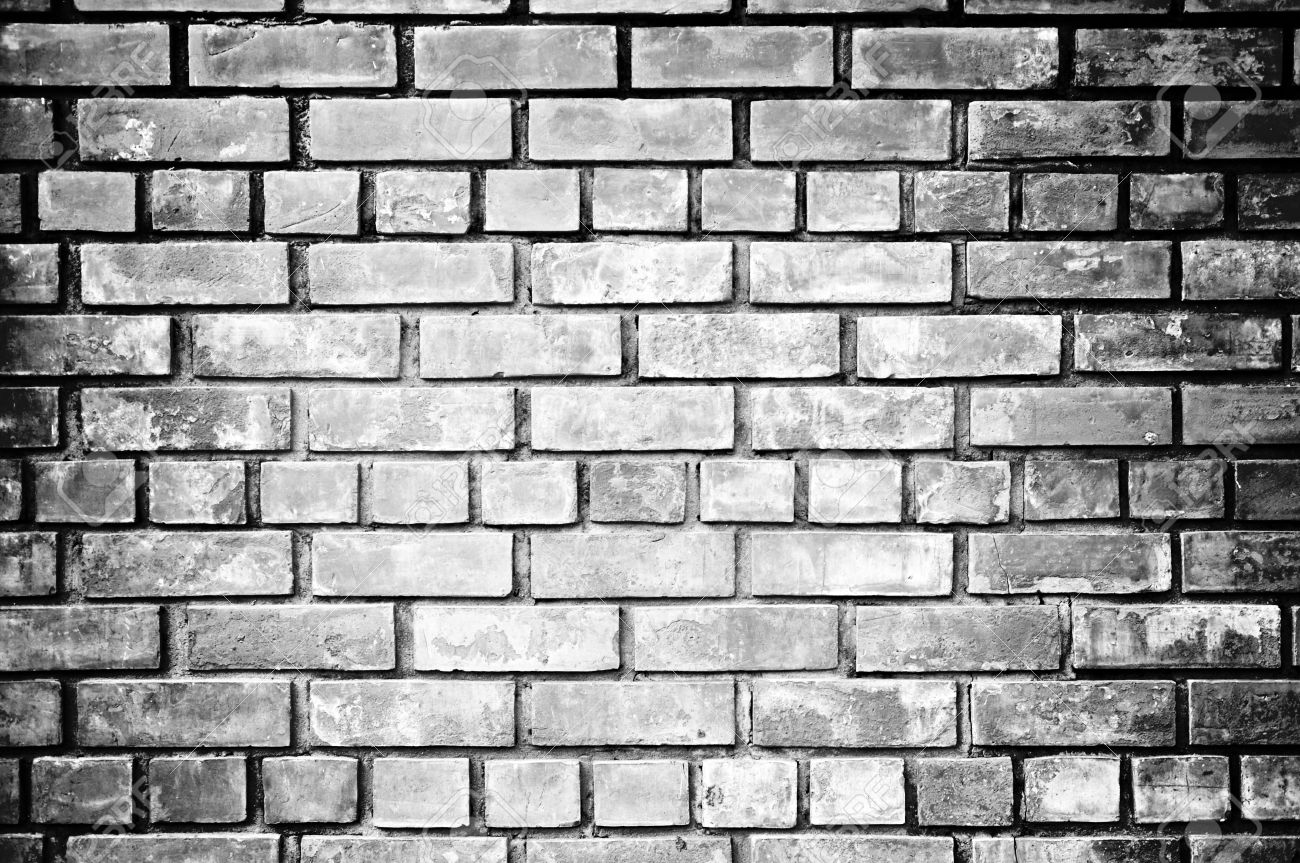 Black And White Brick Wall Background