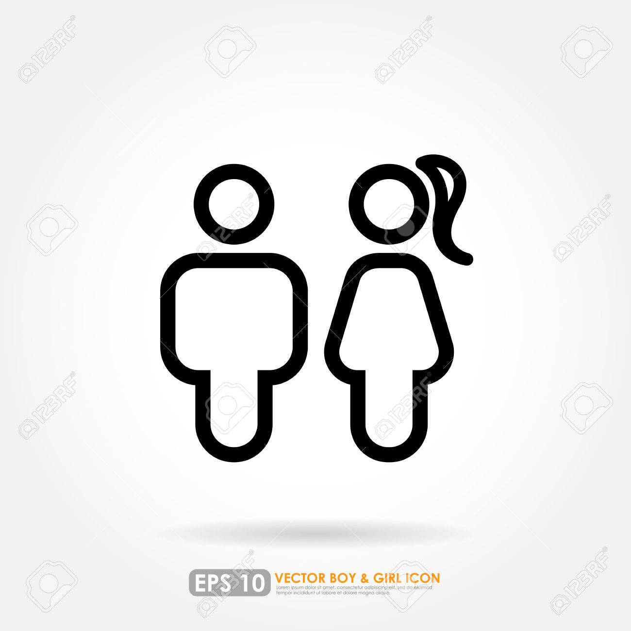 outline of boy girl