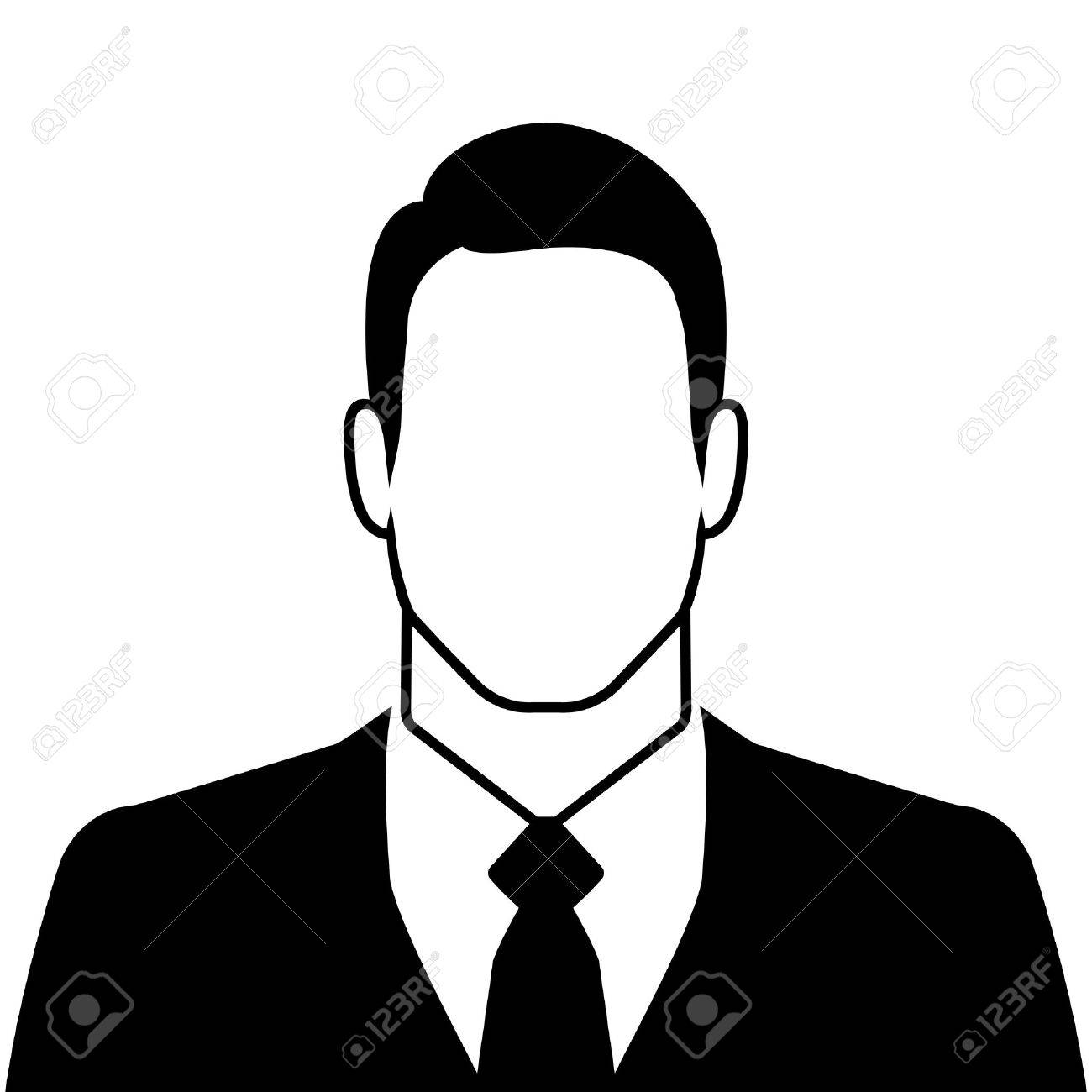 businessman silhouette avatar profile picture on white background