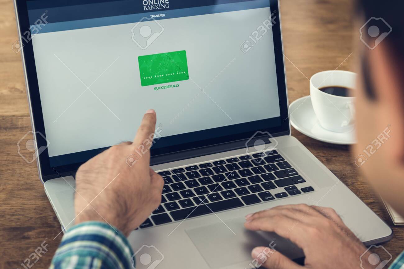 Successful Transaction Of Money Transferred Online Showing On Laptop  Computer Screen Stock Photo, Picture and Royalty Free Image. Image  121905140., image size:1300x867