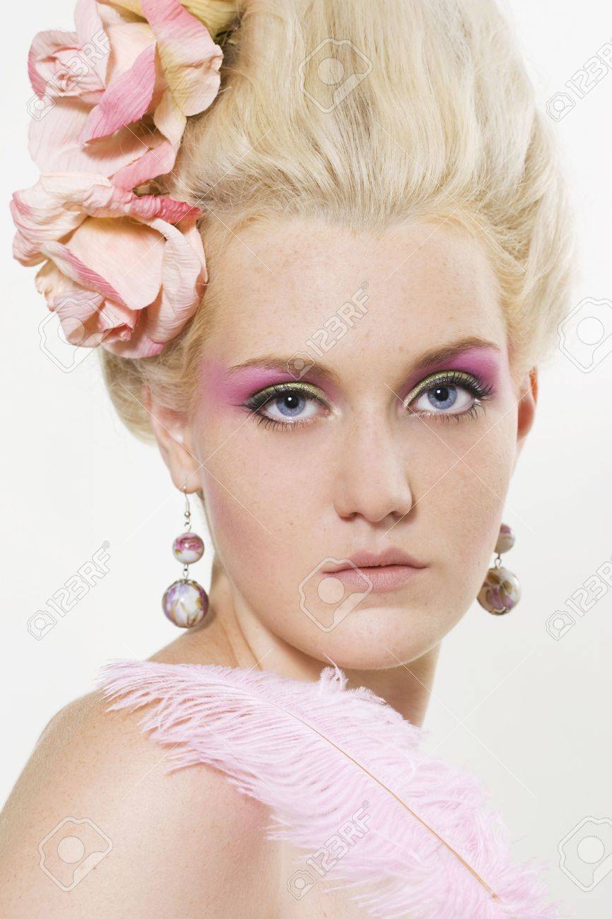 Portrait Of Beautiful Young Woman With Stylish Make Up And