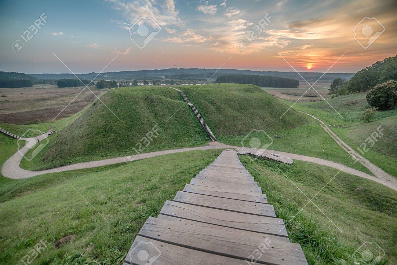 Kernave, historical capital city of Lithuania, in the sunset - 47493874 Kernave, historical capital city of Lithuania, in the sunset - 47493874