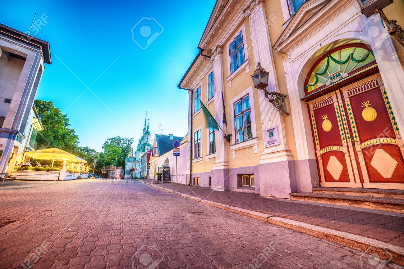 Parnu, Estonia, Baltic States: the old town at night - 83879806 Parnu, Estonia, Baltic States: the old town at night - 83879806