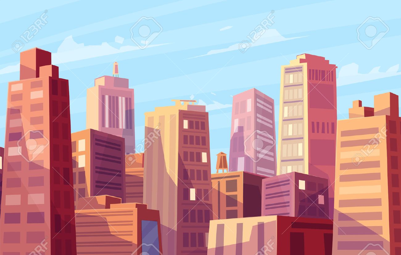 Vector beautiful sunshine over cartoon city. Cityscape with sun light. Cute modern architecture. Vector stock illustration. - 51896504 Vector beautiful sunshine over cartoon city. Cityscape with sun light. Cute modern architecture. Vector stock illustration. - 51896504
