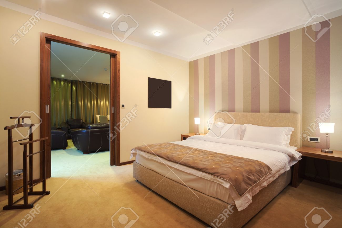 interior of a hotel room for two, one part of a large apartment interior of a hotel room for two, one part of a large apartment