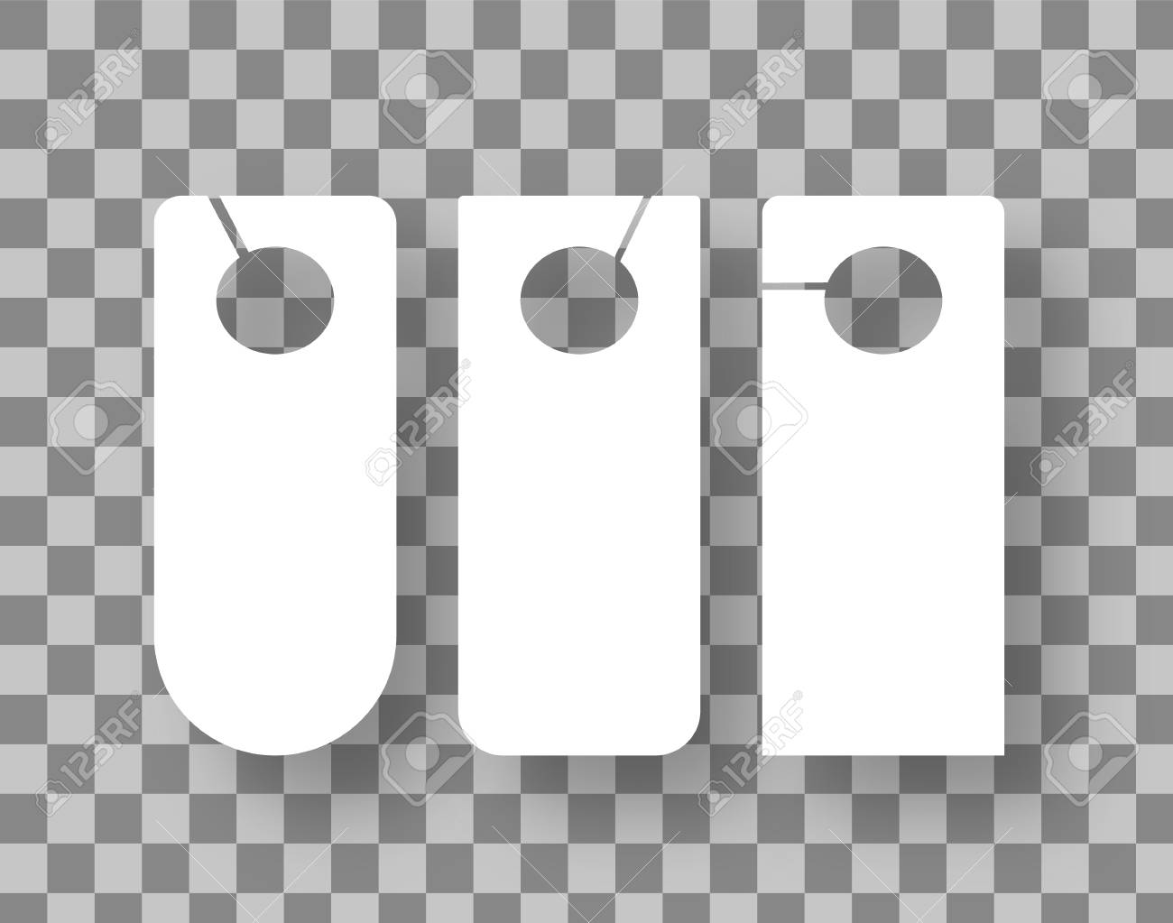 door hanger mockup vector set of white blank paper royalty free