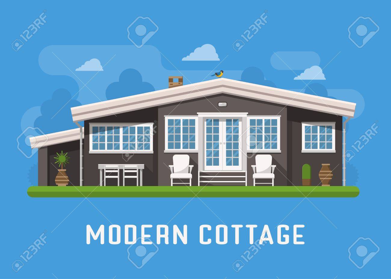 Image of minimalist home illustration Image of minimalist home illustration