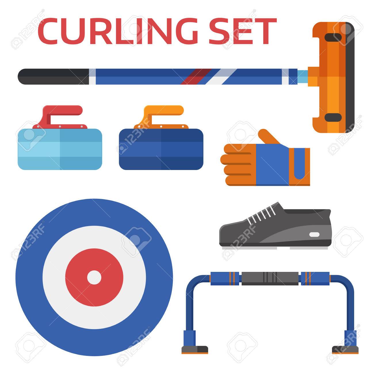 winter curling sport equipment