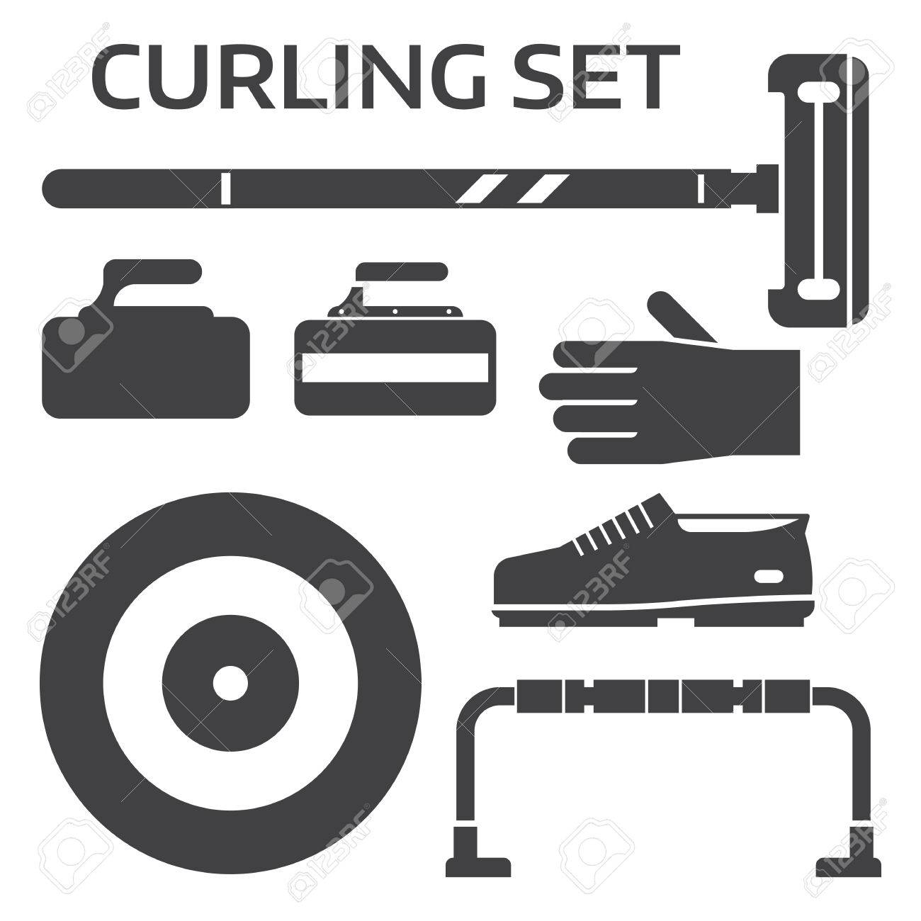 winter curling sport equipment