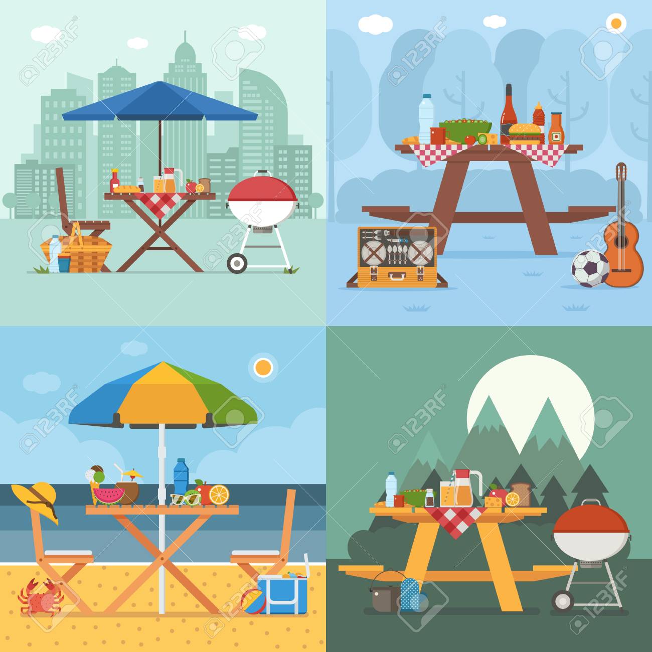 Download Bbq Picnic Table Clipart Gif
