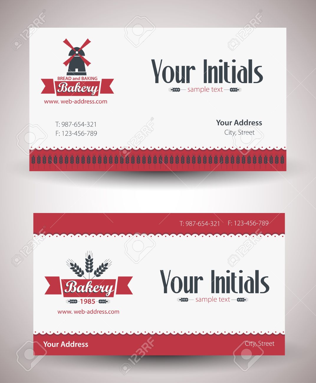 retro vintage business card for bakery business royalty free bakery business card