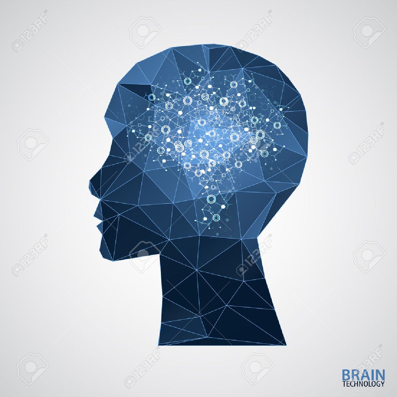 三角形格子と創造的な脳概念の背景 ベクトル科学イラストのイラスト素材 ベクタ Image 三角形格子と創造的な脳概念の背景 ベクトル科学イラストのイラスト素材 ベクタ Image