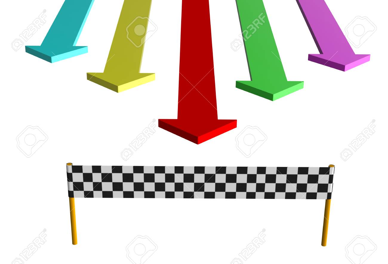 competition red arrow stand out from the crowd stock photo